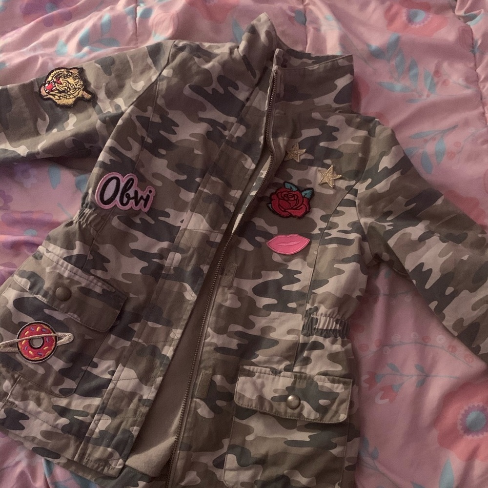 Children’s place Army fatigue jacket girls 7/8